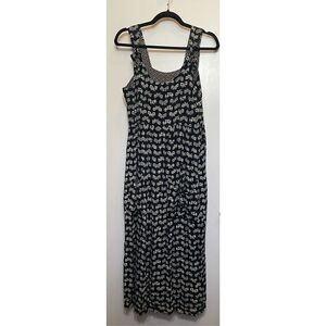 Vintage ROMEO ROMEO black & white Bow print Maxi Dress Size L